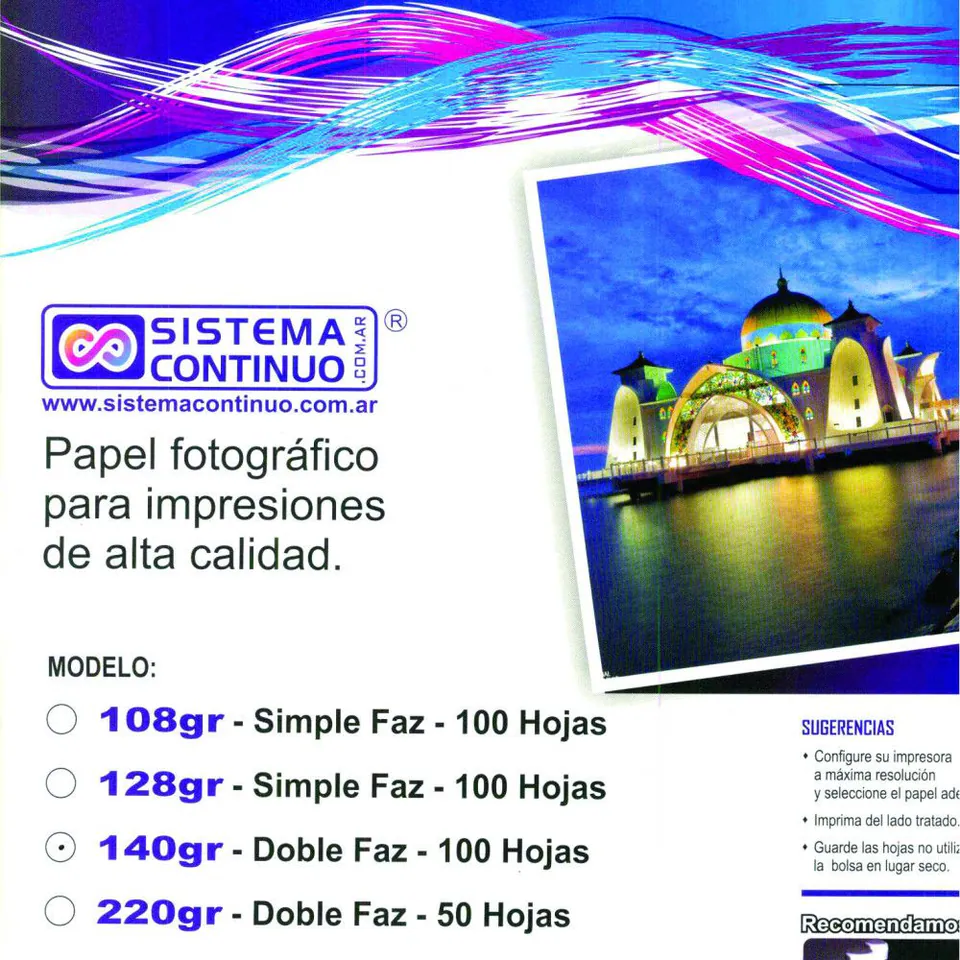 Papel Artanium Foto Mate Bi Faz 140 gr A4 x 100 hojas MD140A4