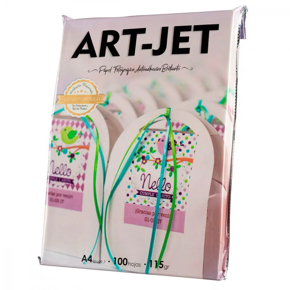 Papel Art Jet Fotografico Brillo 115gr Adhesivo A3 Paquete x 20 hojas