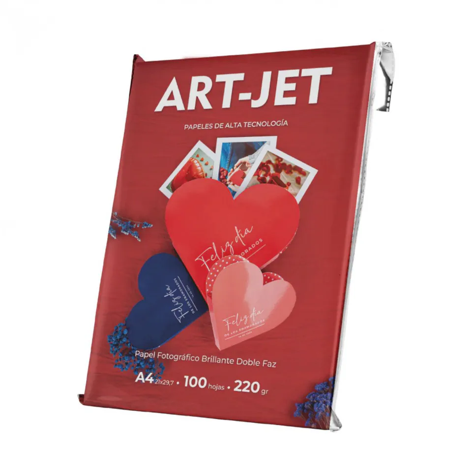 Papel Art-Jet Fotografico Brillo 220gr Bi Faz A4 Paquete x 100 hojas