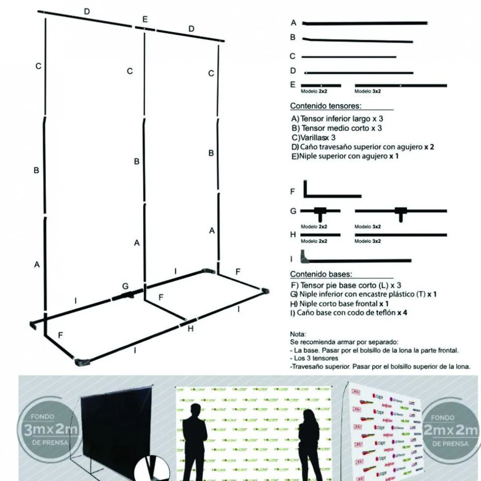 Porta Banner D3 2,00 x 2,00 mt - ECO