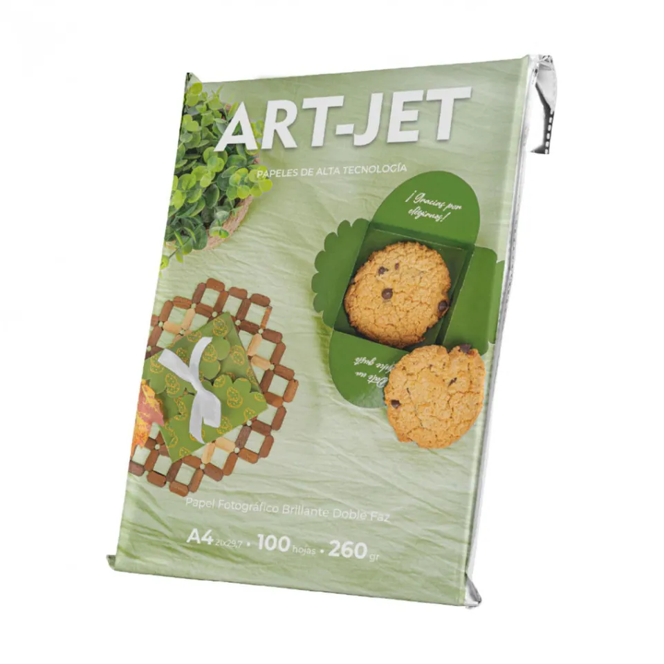 Papel Art-Jet Fotografico Brillo 260gr Bi Faz A4 Paquete x 100 hojas