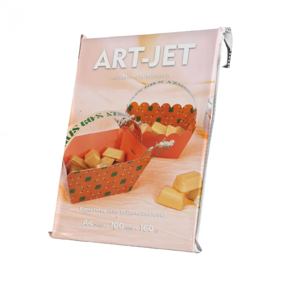 Papel Art-Jet Fotografico Brillo 160gr Bi Faz A4 Paquete x 100 hojas