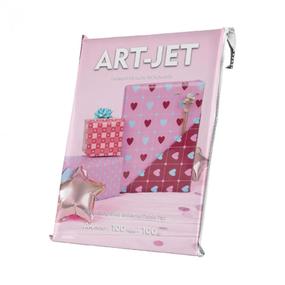 Papel Art-Jet Fotografico Brillo 100gr Bi Faz A4 Paquete x 100 hojas