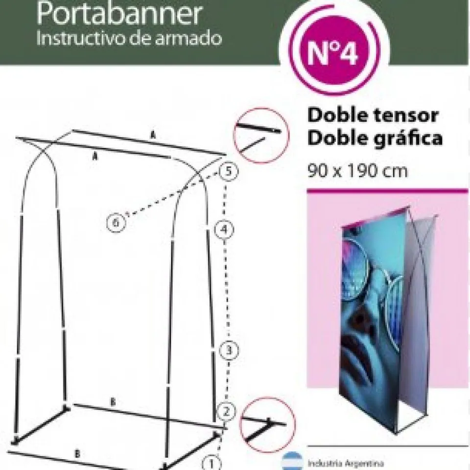 Porta Banner A2 0,90 x 1,90 mt - Doble Faz - ECO