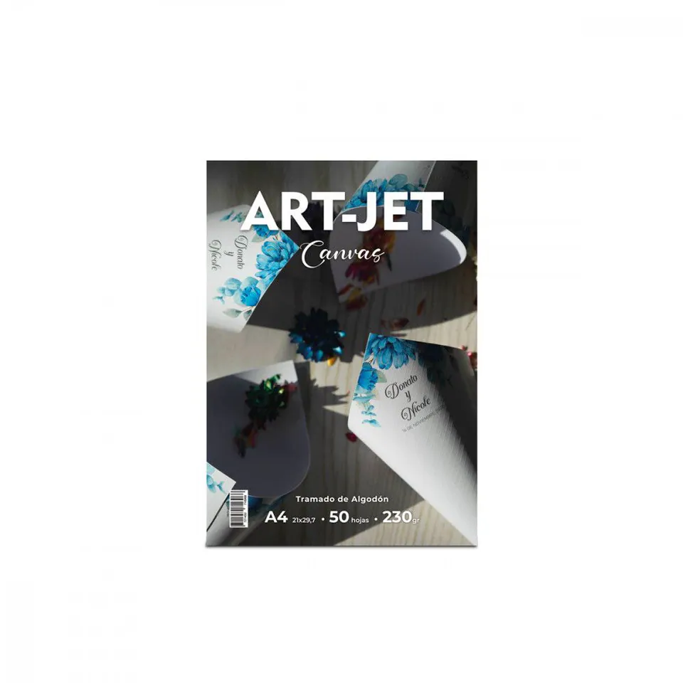 Papel Art-Jet Canvas Tramado Algodon A4 Paquete x 50 hojas
