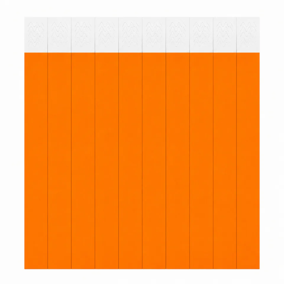 Pulsera Tyvek Naranja x 10 unidades