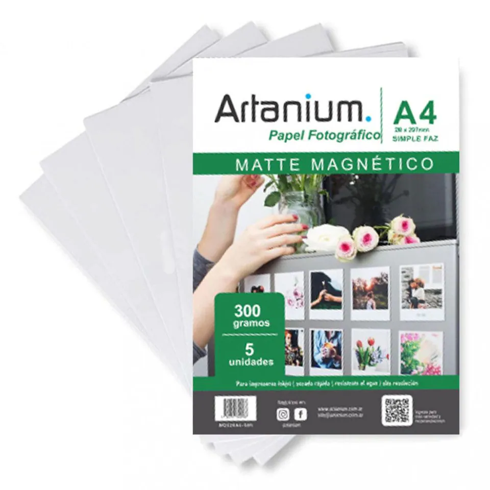 Papel Artanium Magnetico Fotografico Mate A4 x 5 Hojas