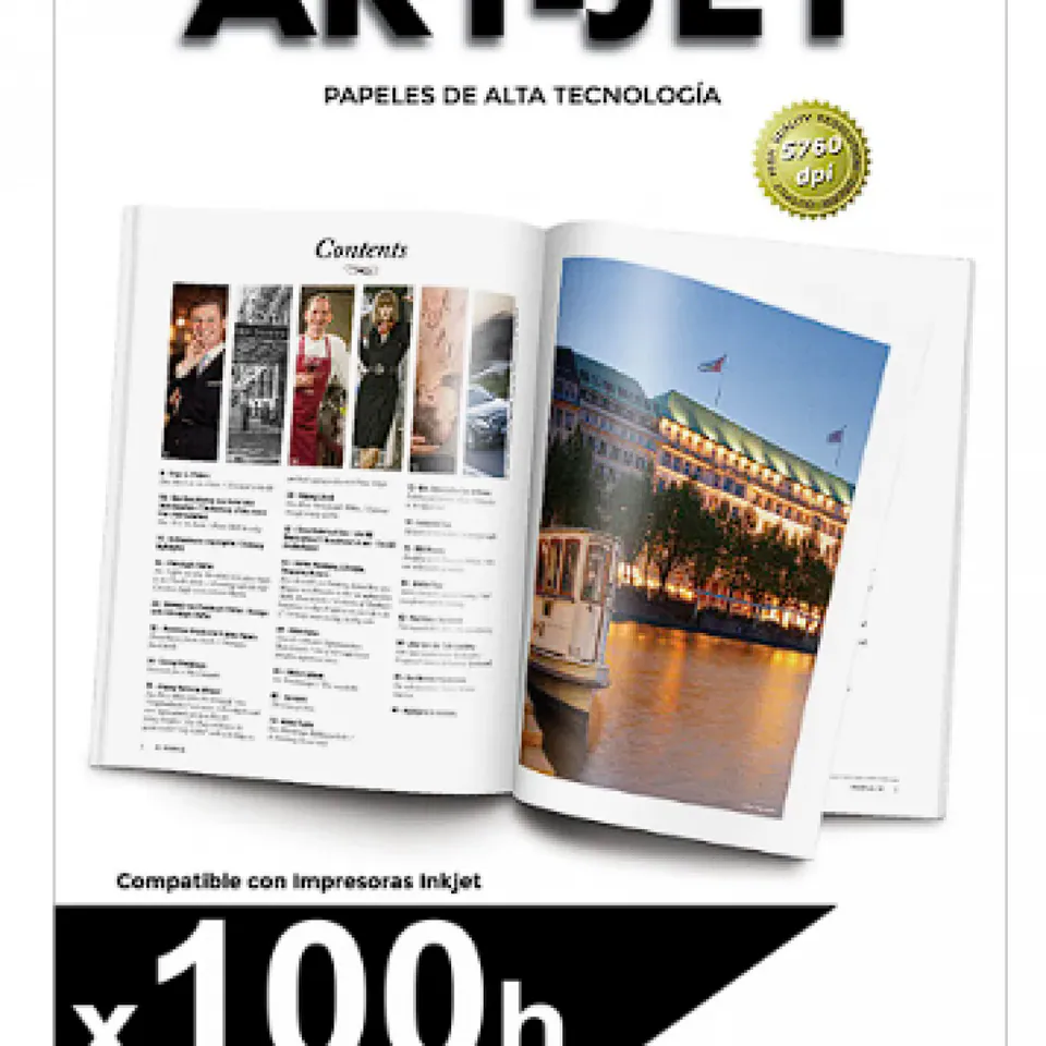 Papel Art Jet Fotografico Brillo 120gr Bi Faz A4 Paquete x 100 hojas