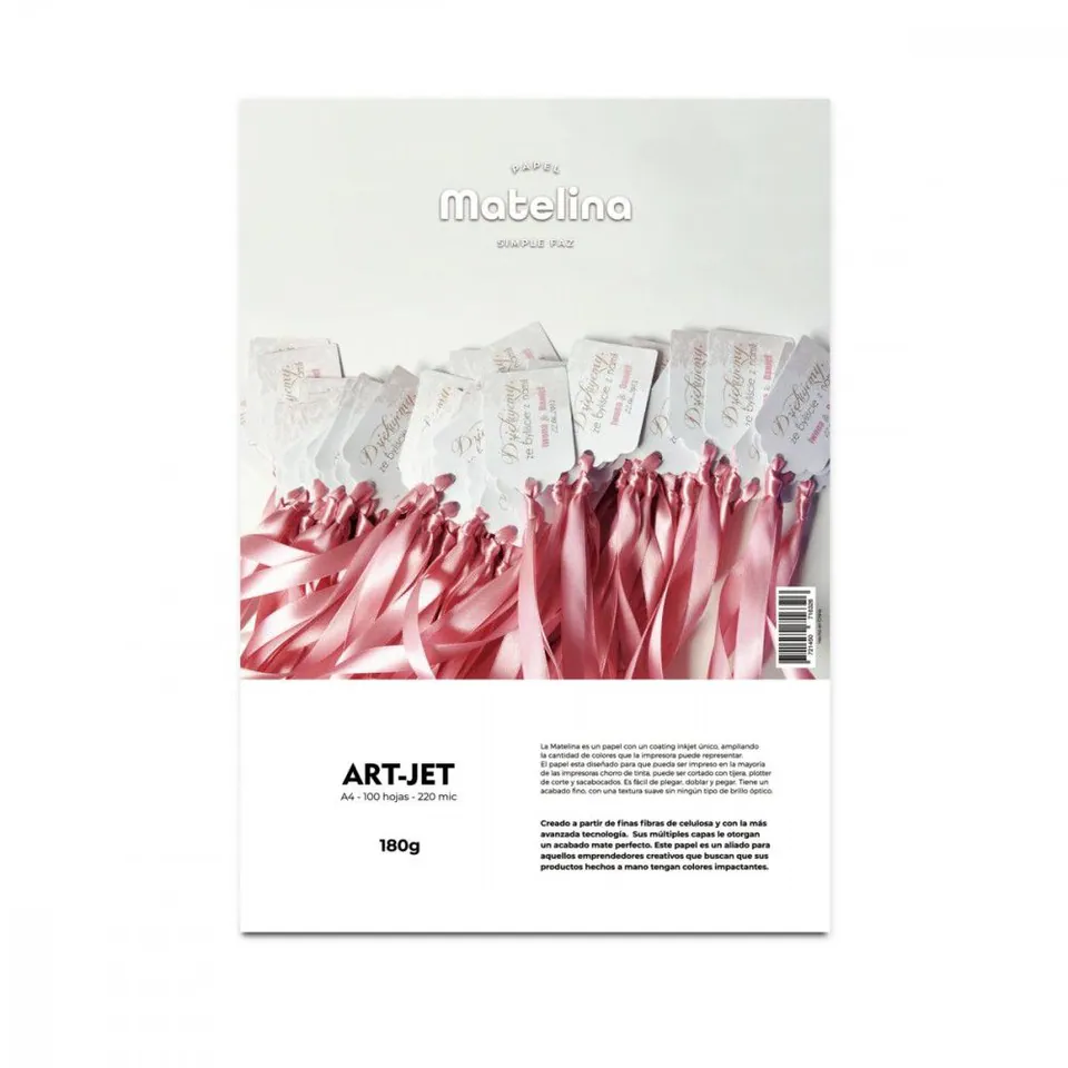 Papel Art-Jet Matelina 180gr A4 Paquete x 100 hojas