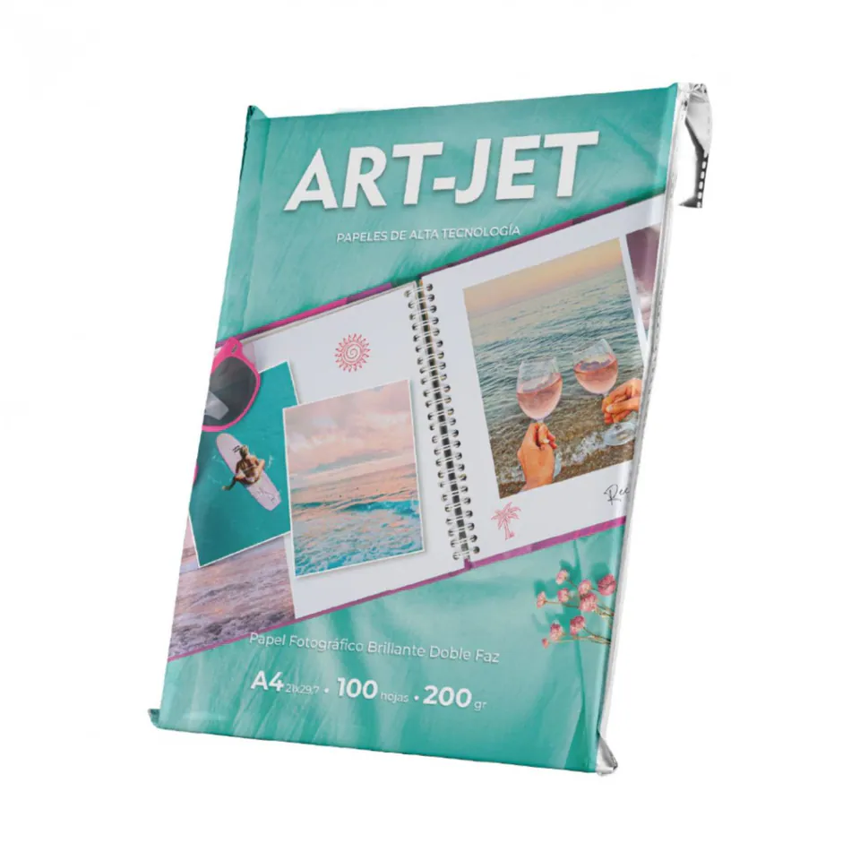 Papel Art-Jet Fotografico Brillo 200gr Bi Faz A4 Paquete x 100 hojas
