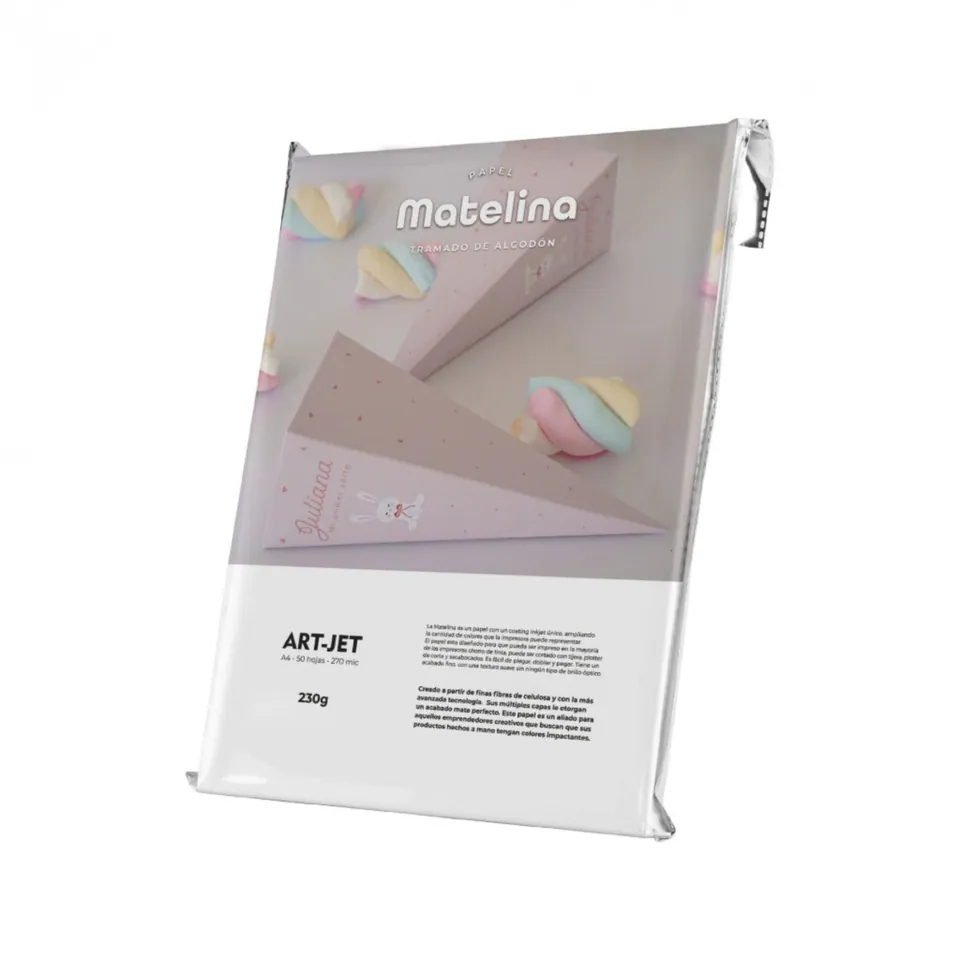 Papel Art-Jet Matelina Tramado de Algodon 230 A4 Paquete x 50 hojas