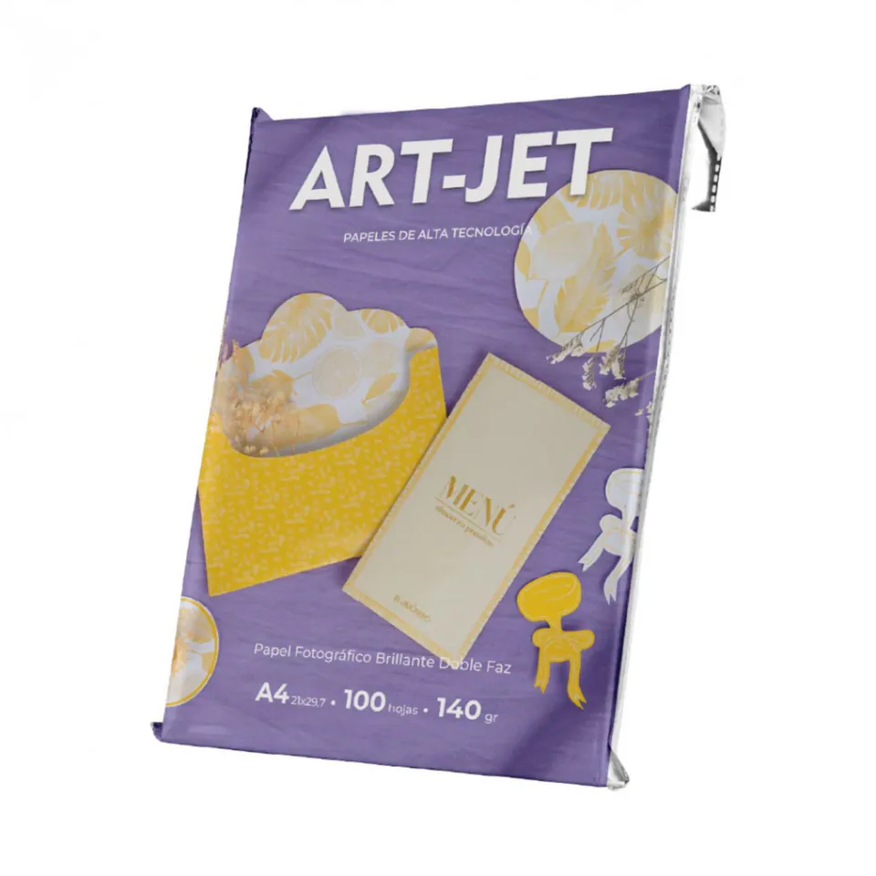 Papel Art-Jet Fotografico Brillo 140gr Bi Faz A4 Paquete x 100 hojas