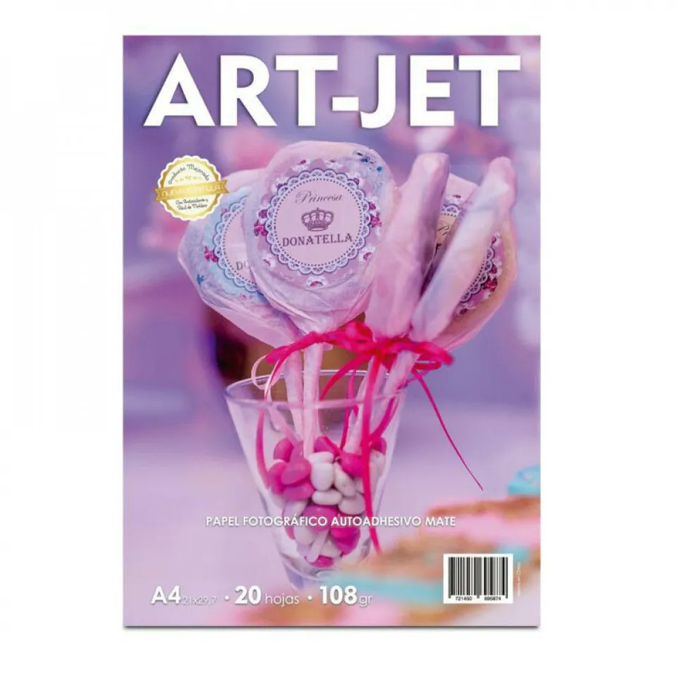 Papel Art-Jet Matelina 108gr Adhesivo A4 Paquete x 100 hojas